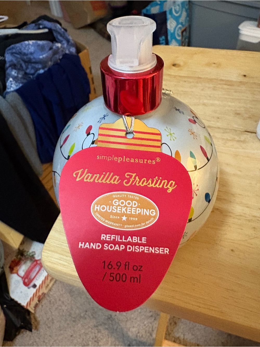 simplepleasures Vanilla Frosting Refillable Hand Soap Dispenser - White/Silver